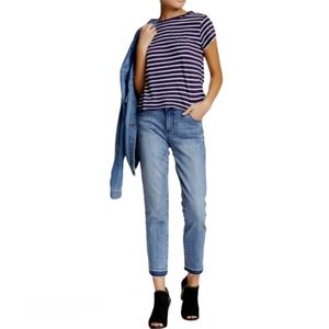 Kut from the Kloth Emma Ankle Straight jeans...unfinished hem.